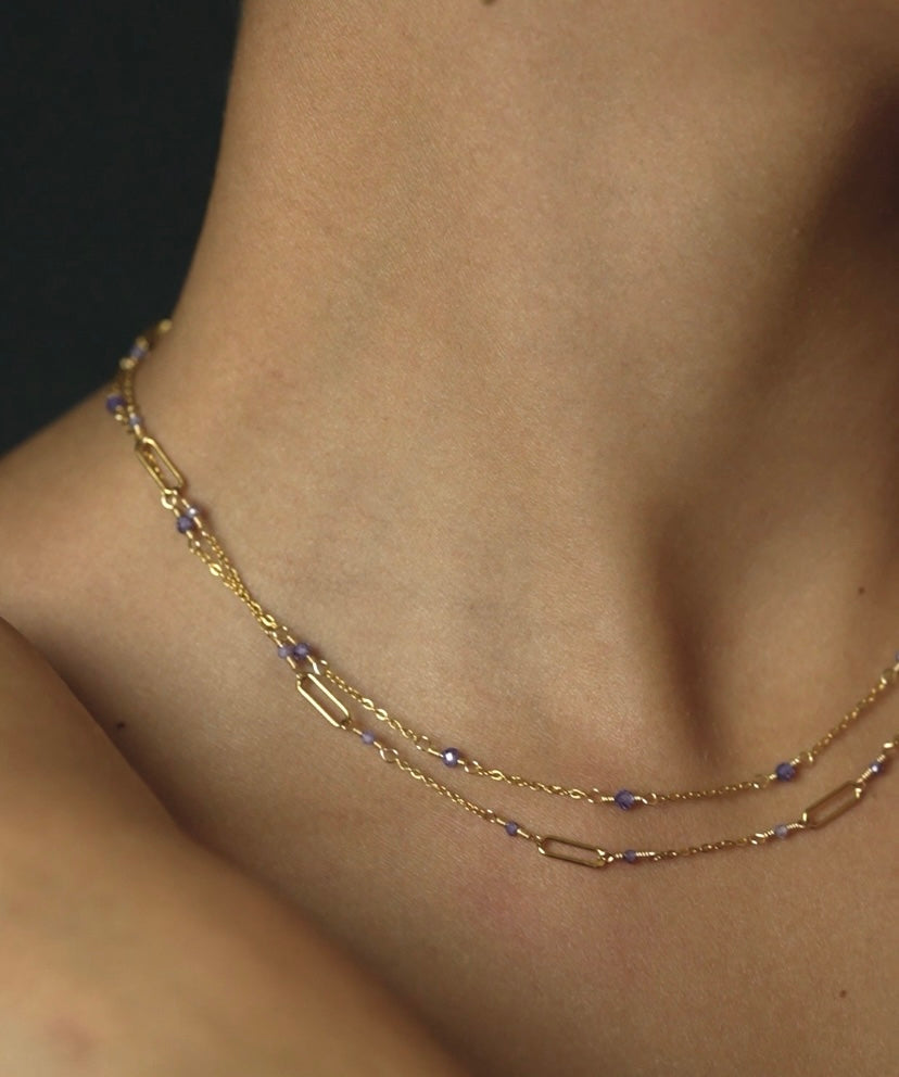 IZA NECKLACE- PURPLE ZIRCON