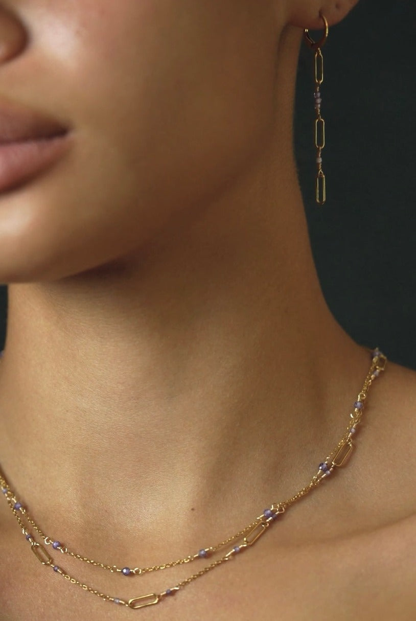 VELA EARRINGS - PURPLE ZIRCON