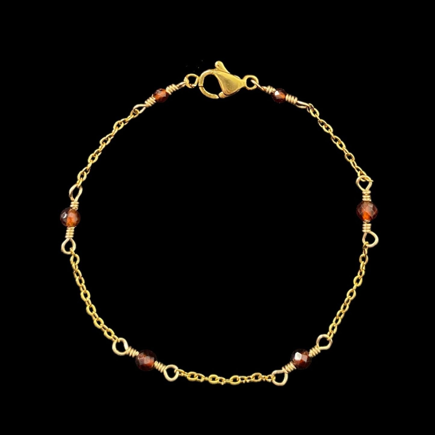 IZA SET - ORANGE GARNET - NECKLACE, EARRINGS, BRACELET