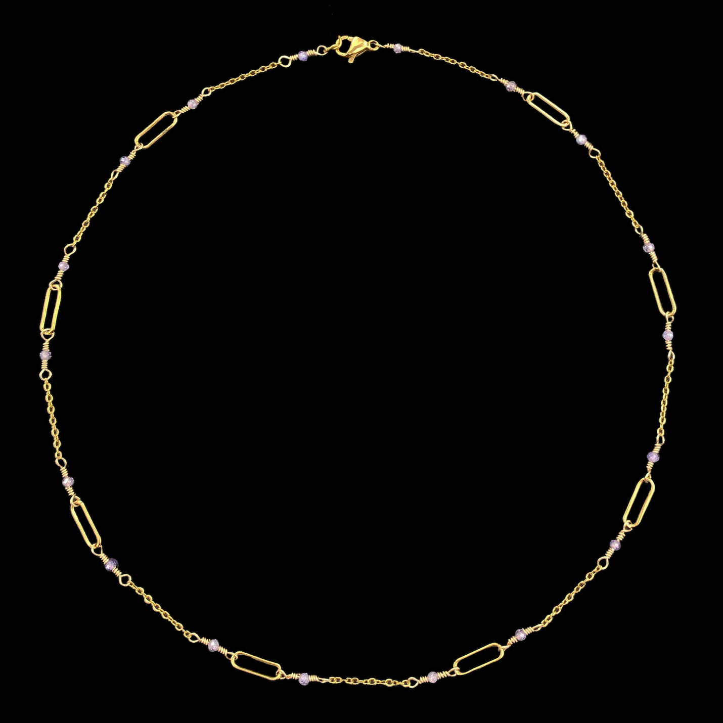 VELA SET - PURPLE ZIRCON - NECKLACE, EARRINGS, BRACELET