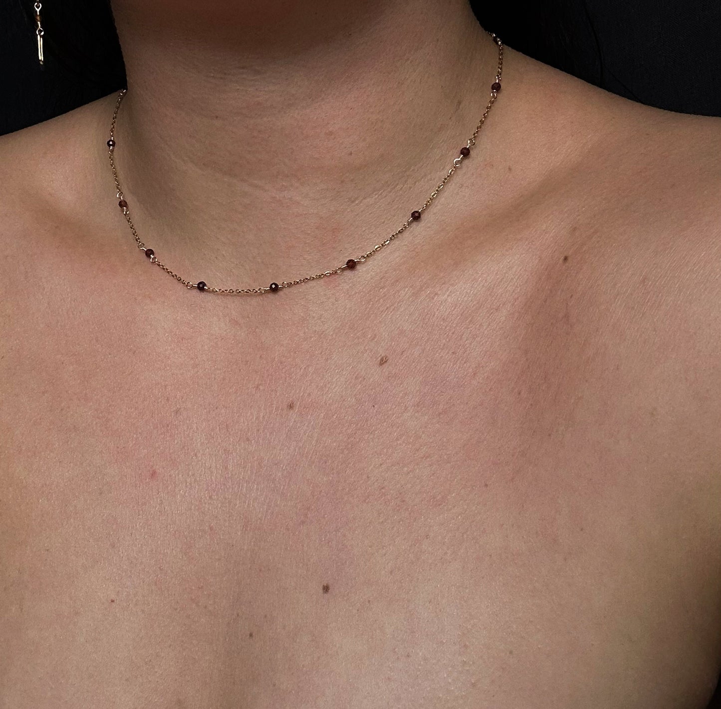 IZA NECKLACE - ORANGE GARNET