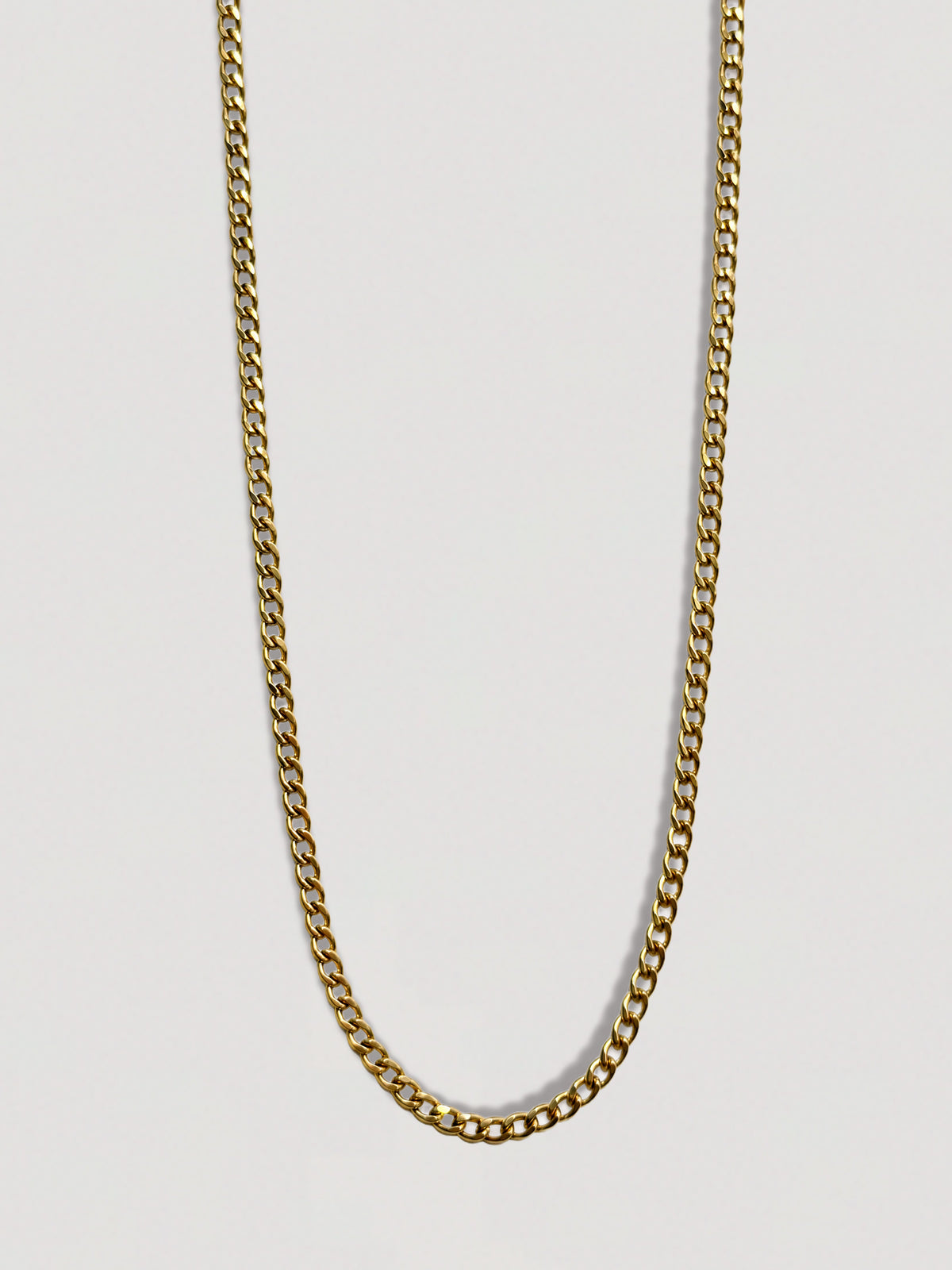 GOLD CURB CHAIN NECKLACE - 4MM