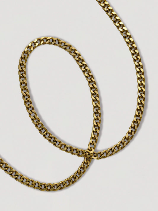 GOLD CURB CHAIN NECKLACE - 5MM