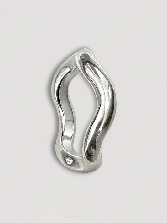 CHUNKY WAVY RING - STAINLESS STEEL