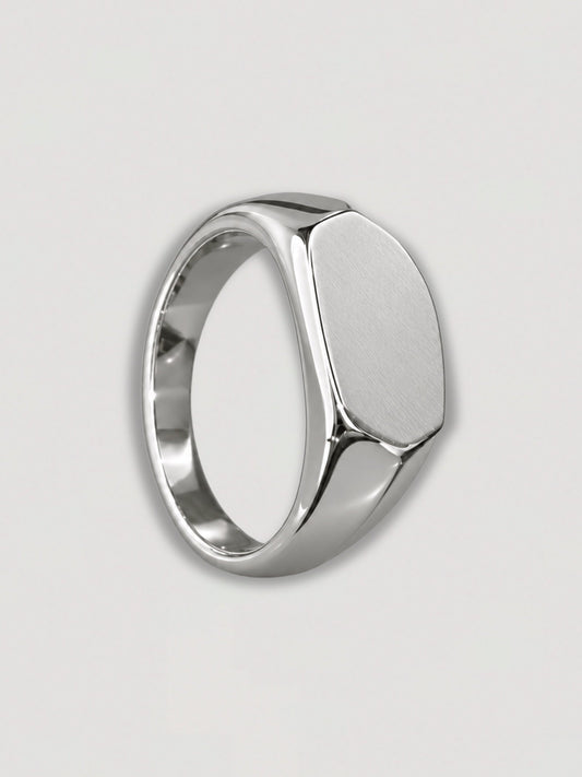 HEXAGONAL SIGNET RING - STAINLESS STEEL