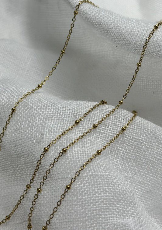 GOLD PEBBLE NECKLACE -1MM