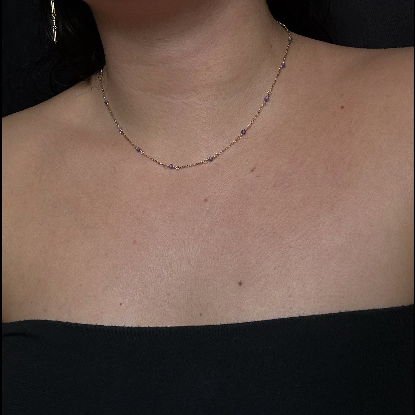 IZA SET - PURPLE ZIRCON - NECKLACE, EARRINGS, BRACELET