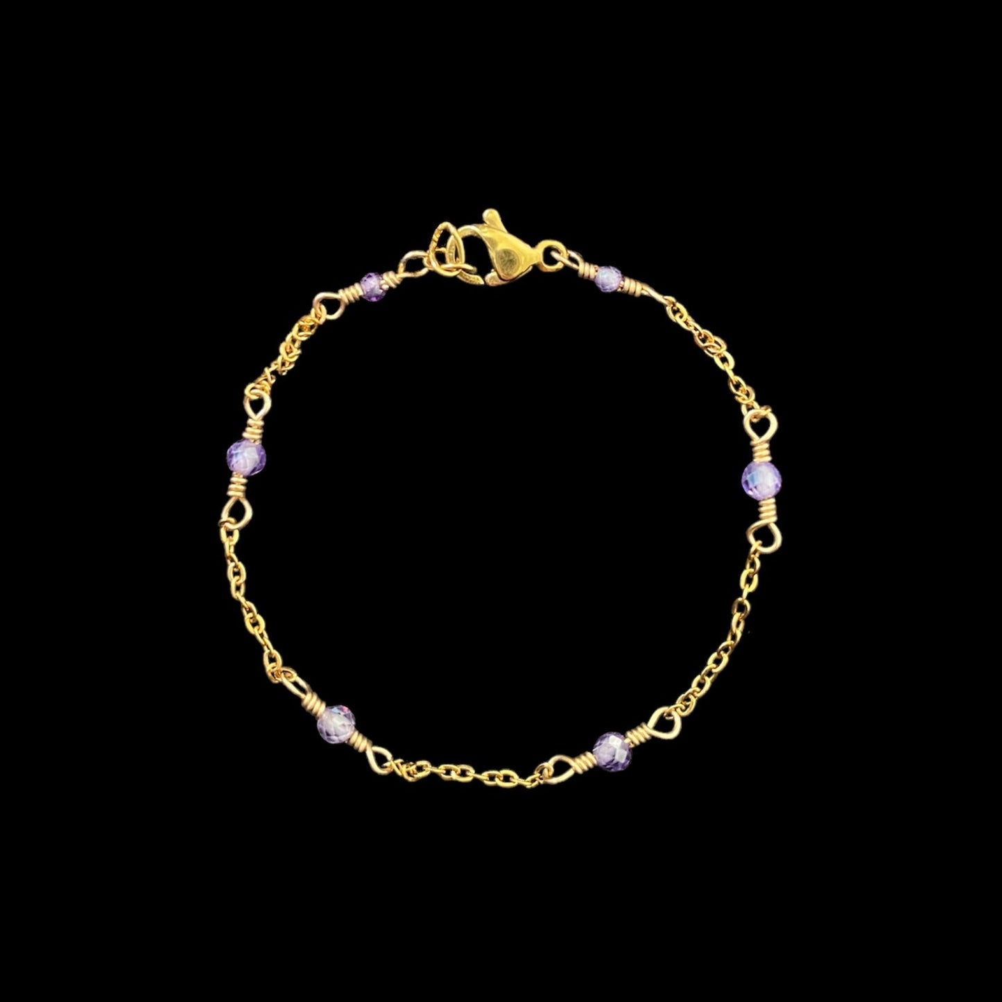 IZA SET - PURPLE ZIRCON - NECKLACE, EARRINGS, BRACELET