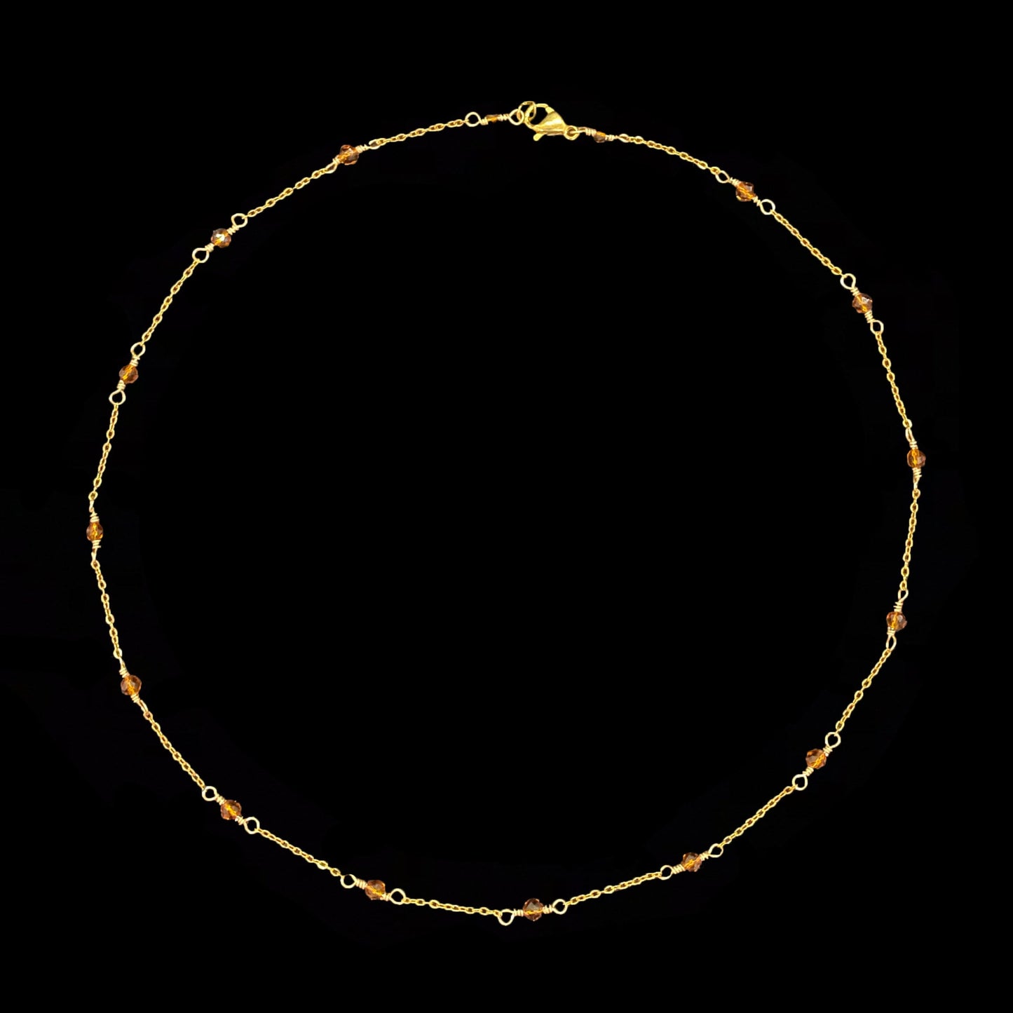 IZA SET - ORANGE GARNET - NECKLACE, EARRINGS, BRACELET