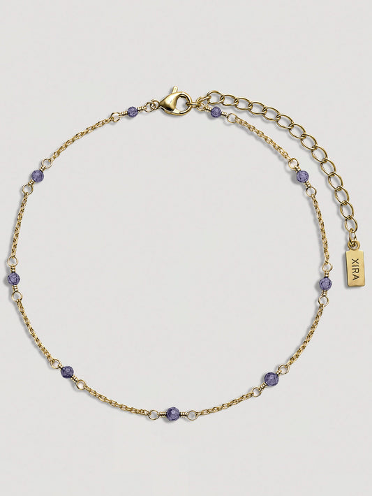 IZA ANKLET - PURPLE ZIRCON