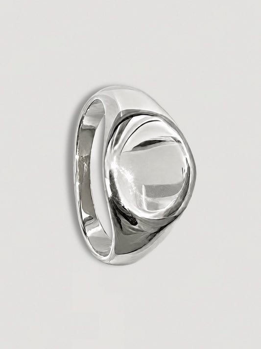 CIRCULAR SIGNET RING - STAINLESS STEEL