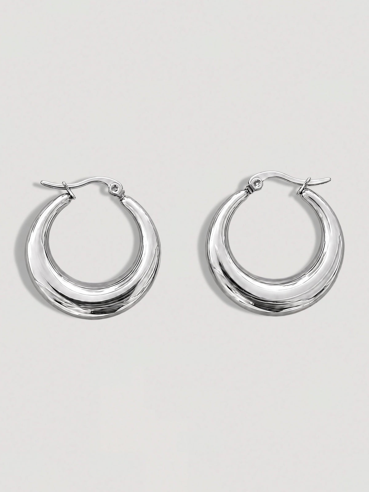 STATEMENT SILVER HOOP EARRINGS