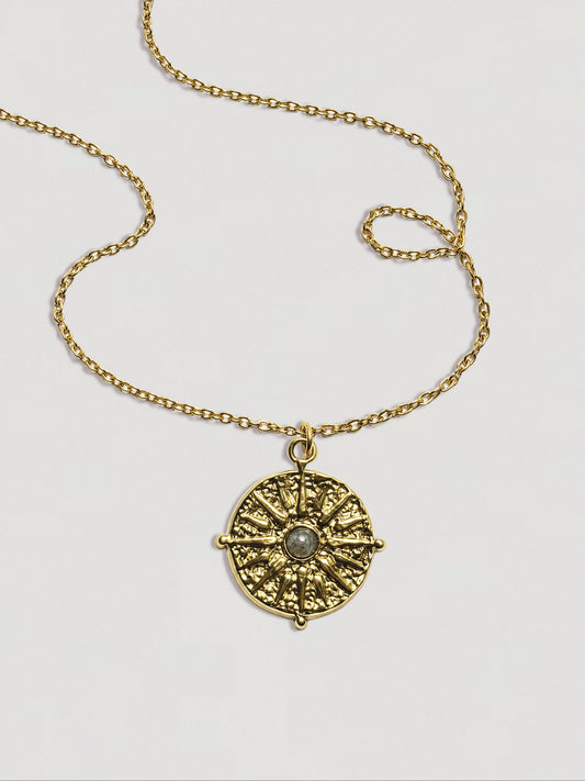 SUN PENDANT NECKLACE - TOURMALINE