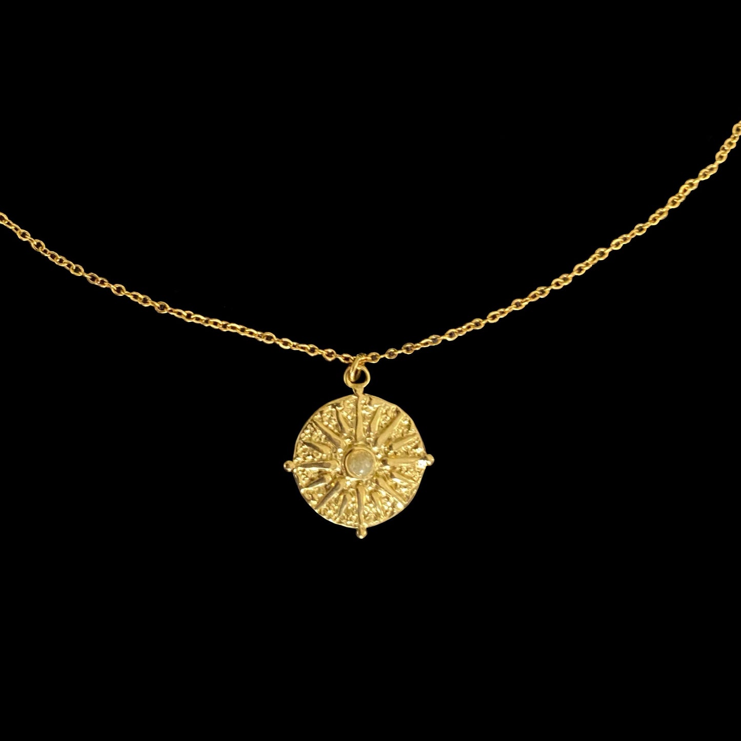 SUN PENDANT NECKLACE - TOURMALINE