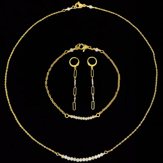 CIERLO SET - AQUAMARINE - NECKLACE, EARRINGS, BRACELET