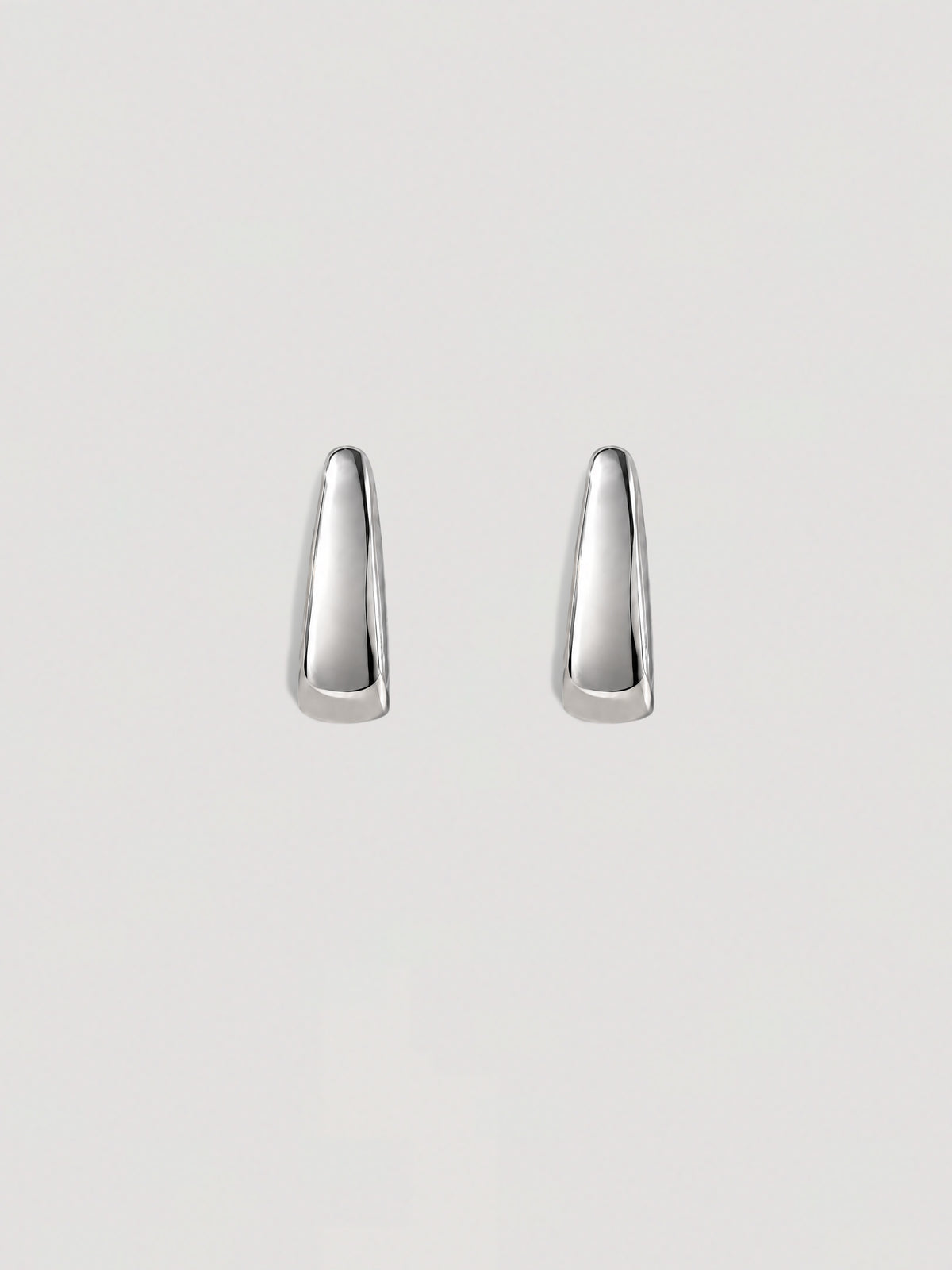DROP DOME SILVER HOOP EARRINGS