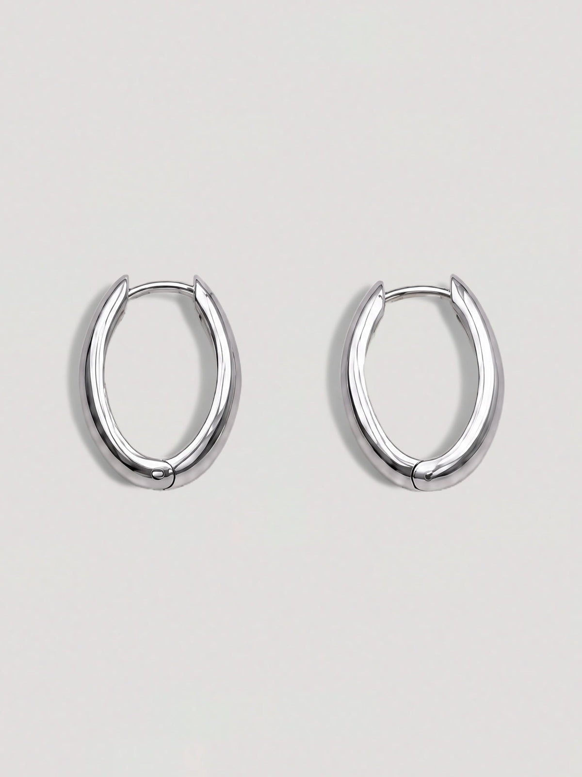 DROP DOME SILVER HOOP EARRINGS