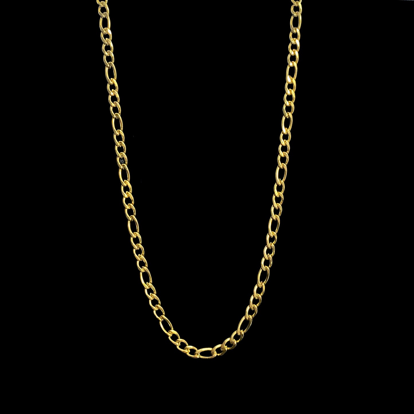 4MM GOLD FIGERO CHAIN NECKLACE