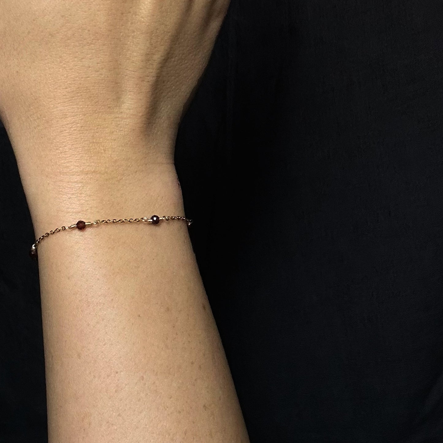 IZA SET - ORANGE GARNET - NECKLACE, EARRINGS, BRACELET
