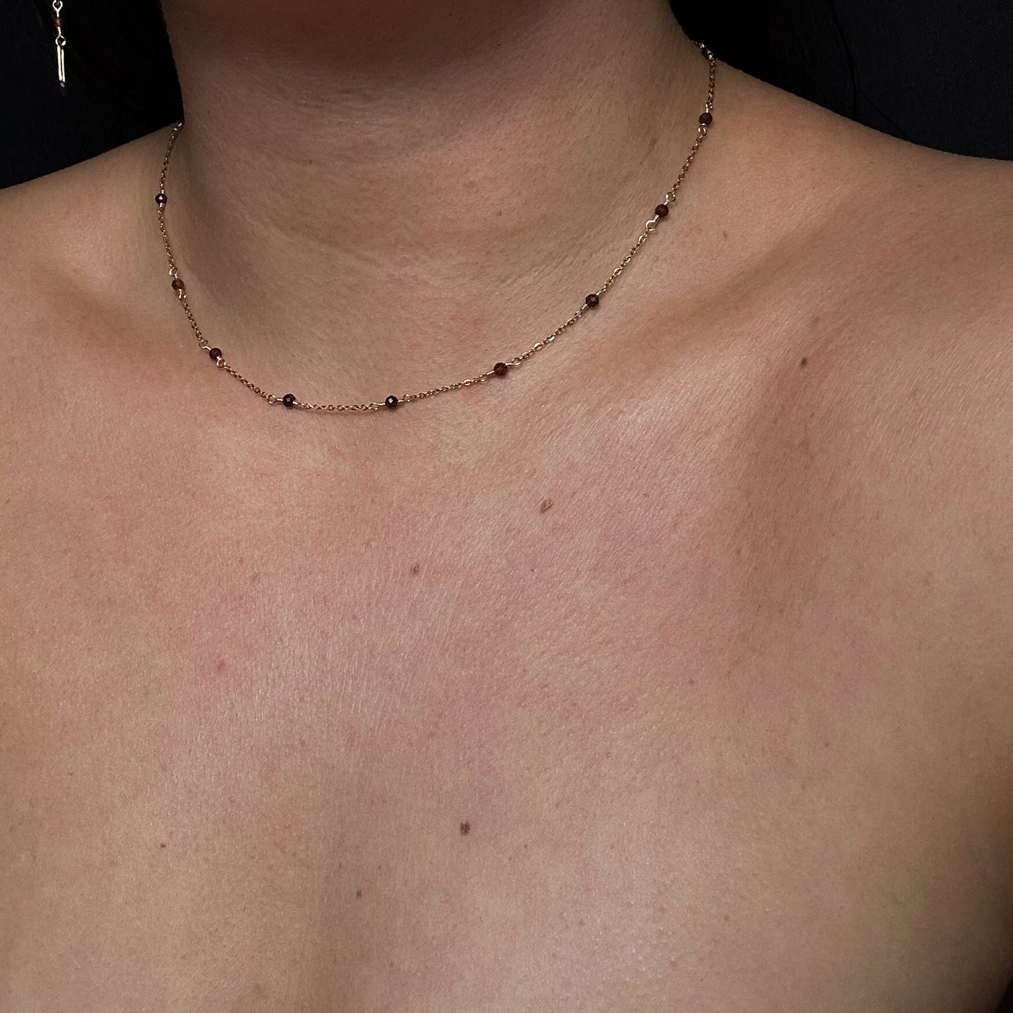 IZA SET - ORANGE GARNET - NECKLACE, EARRINGS, BRACELET