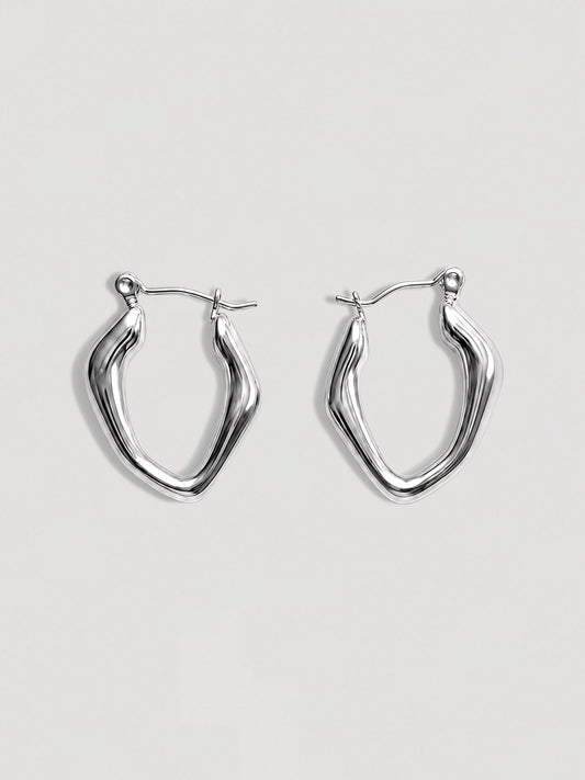 LIQUID SILVER HOOPS EARRINGS