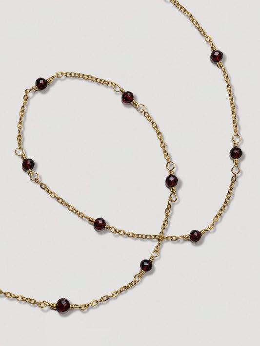 IZA NECKLACE - ORANGE GARNET