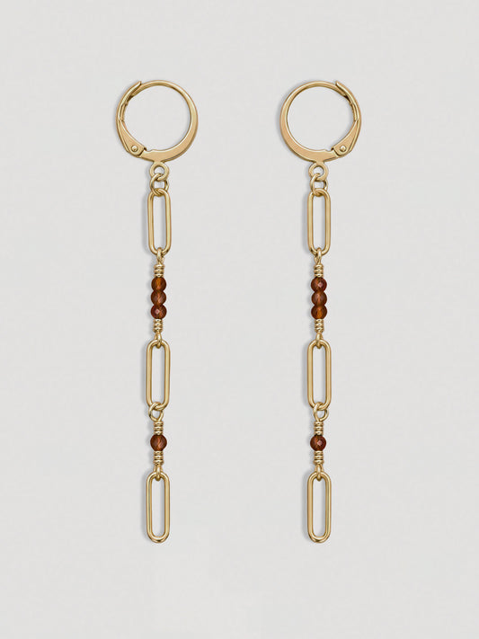 VELA EARRINGS - ORANGE GARNET