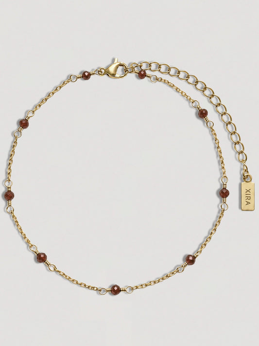 IZA ANKLET - ORANGE GARNET
