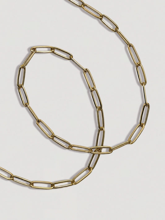 GOLD PAPERCLIP CHAIN -4MM