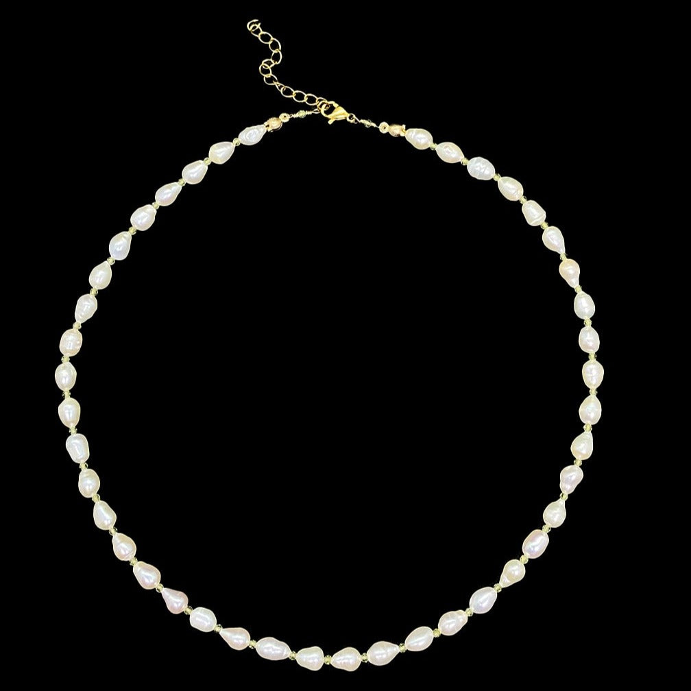 FRESHWATER PEARL & PERIDOT NECKLACE