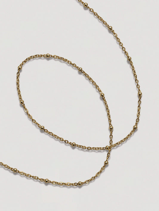 GOLD PEBBLE NECKLACE -1MM