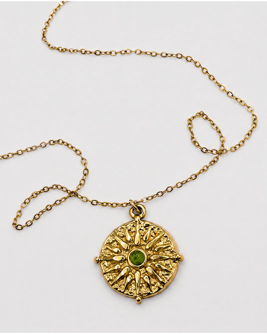 SUN PENDANT NECKLACE - JADE