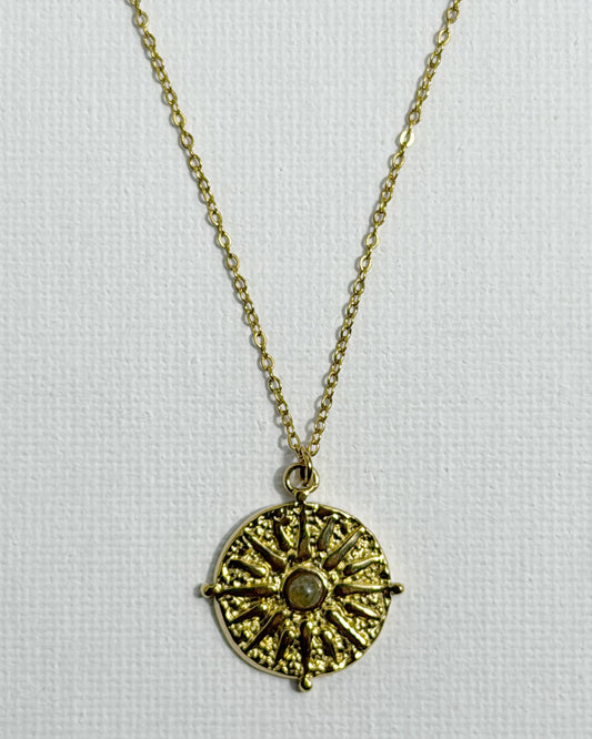 SUN PENDANT NECKLACE - TOURMALINE