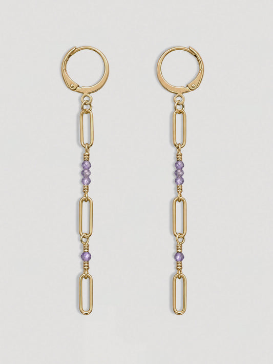 VELA EARRINGS - PURPLE ZIRCON