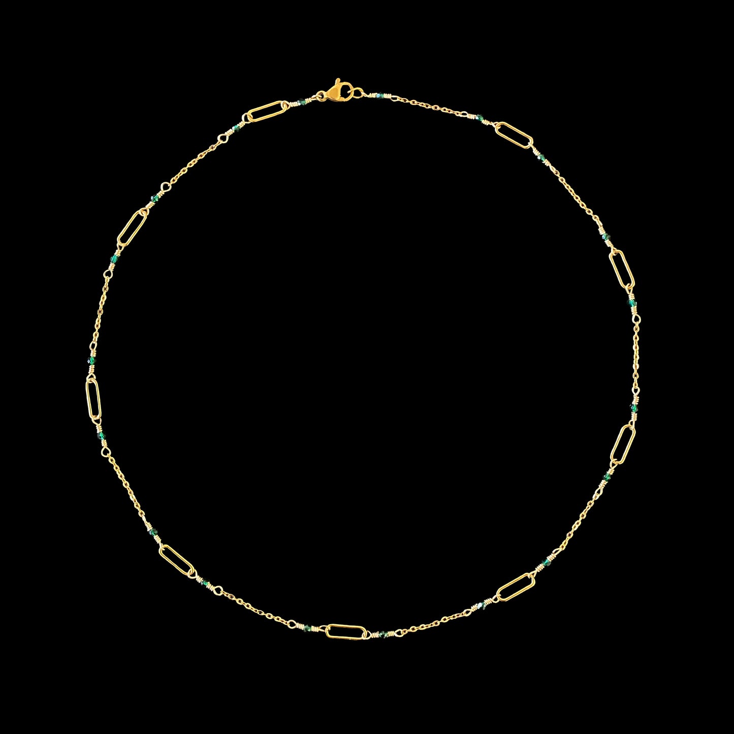 VELA SET - EMERLAD - NECKLACE, EARRINGS, BRACELET