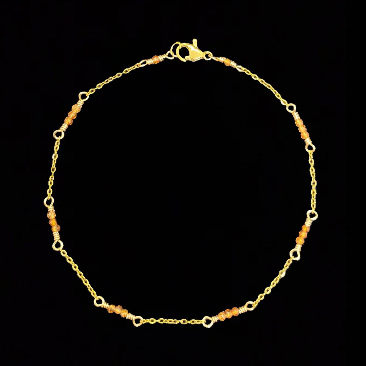 NEOMA ANKLET - ORANGE GARNET