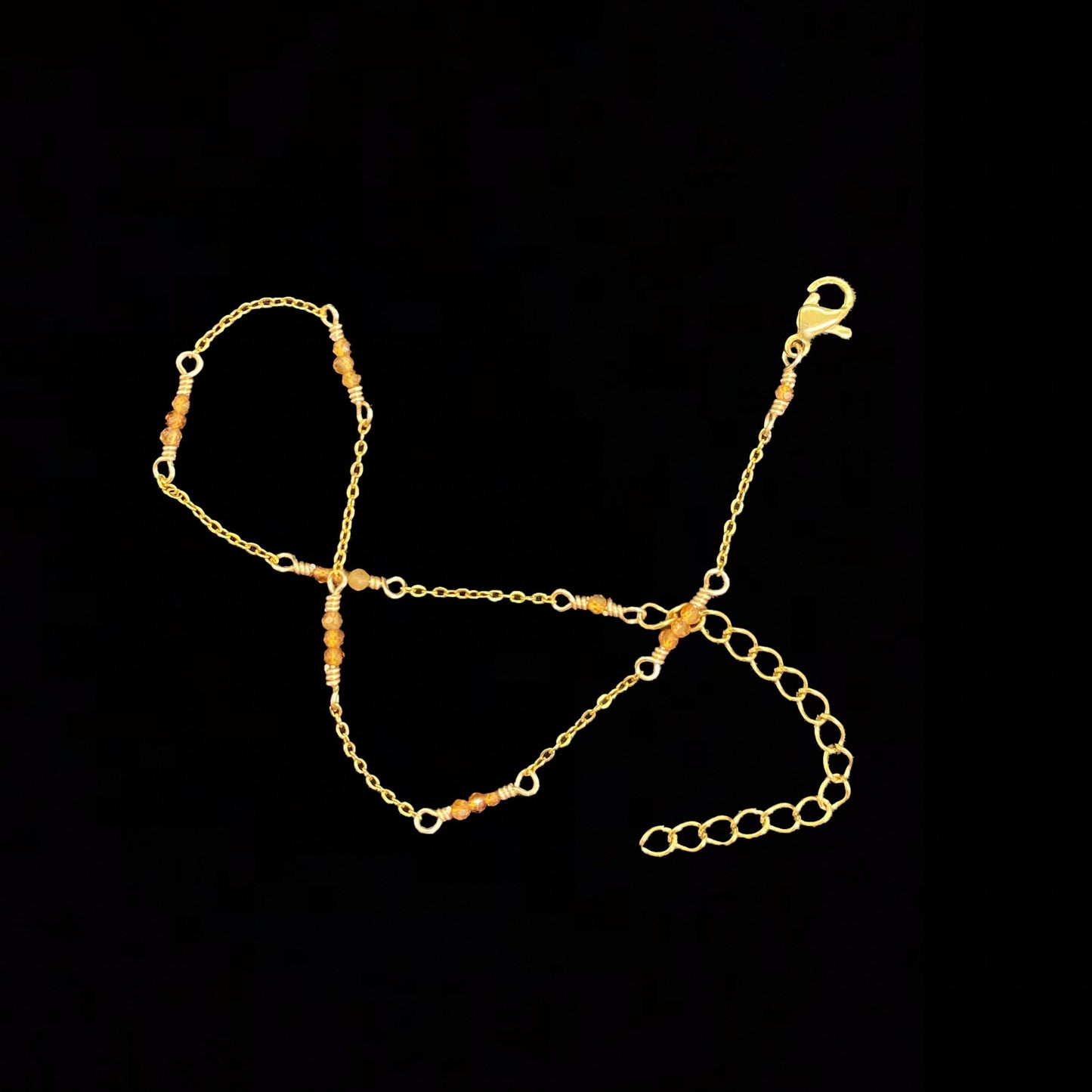 NEOMA ANKLET - ORANGE GARNET